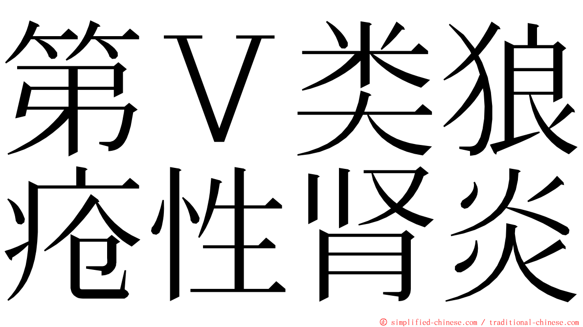 第Ｖ类狼疮性肾炎 ming font