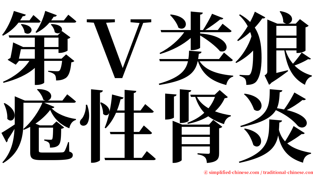 第Ｖ类狼疮性肾炎 serif font