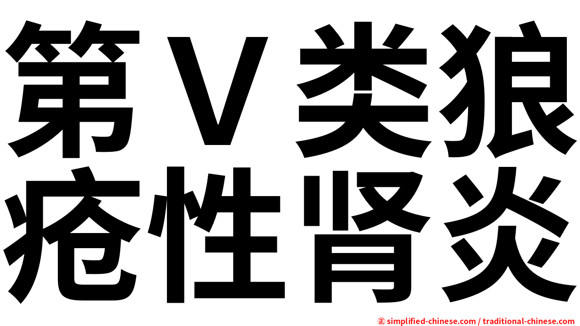 第Ｖ类狼疮性肾炎