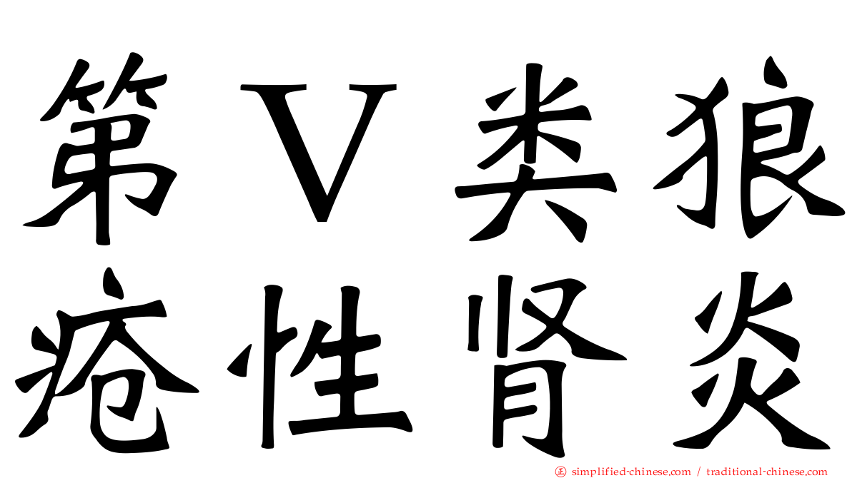 第Ｖ类狼疮性肾炎