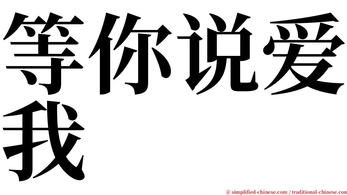等你说爱我 serif font