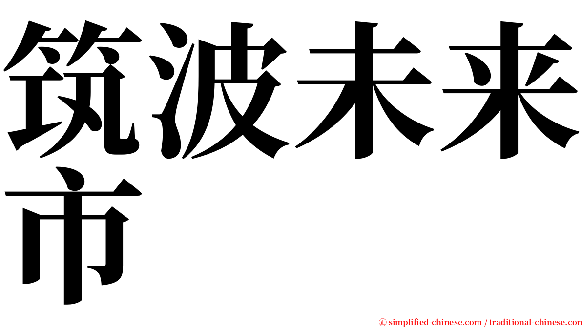 筑波未来市 serif font