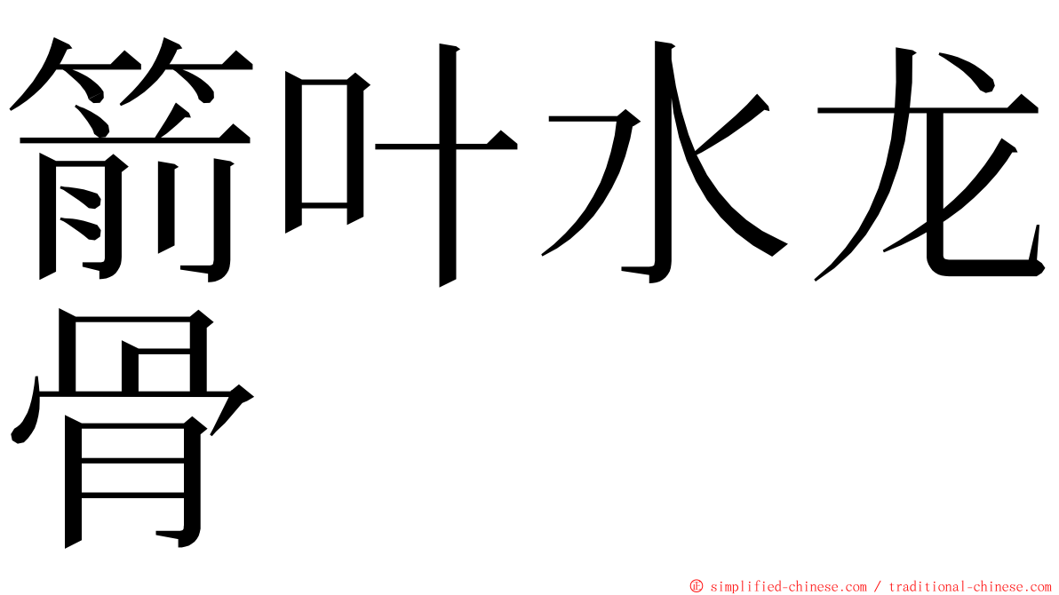 箭叶水龙骨 ming font