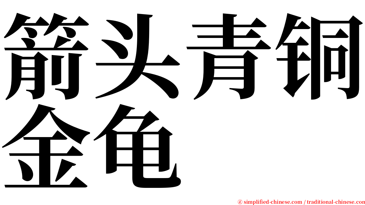 箭头青铜金龟 serif font