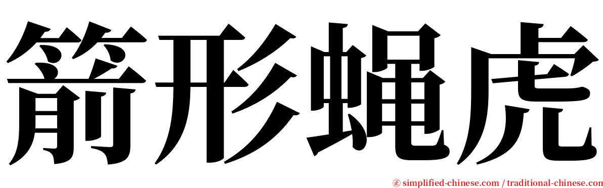 箭形蝇虎 serif font