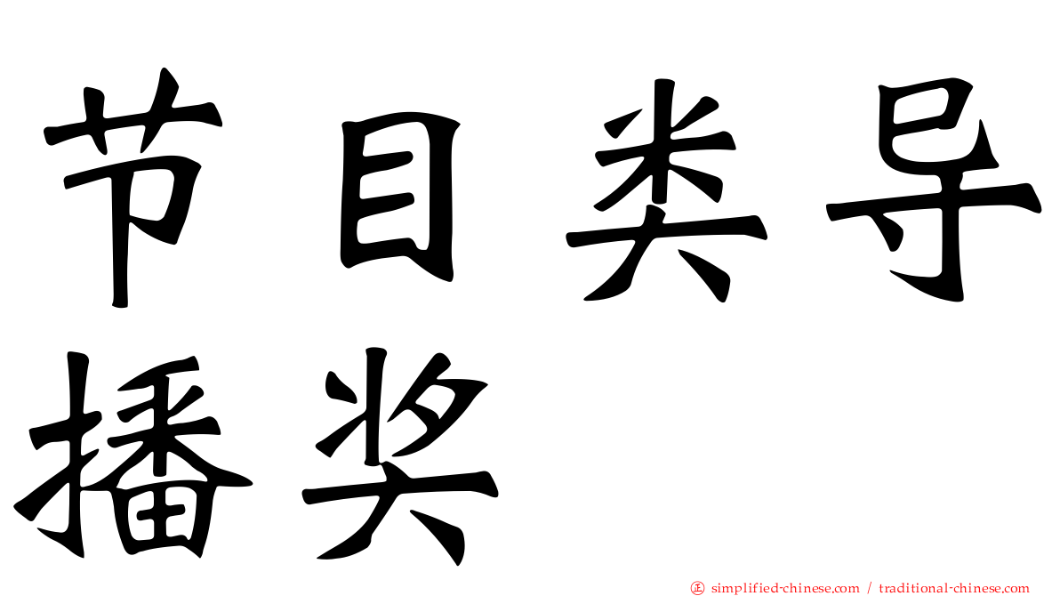 节目类导播奖