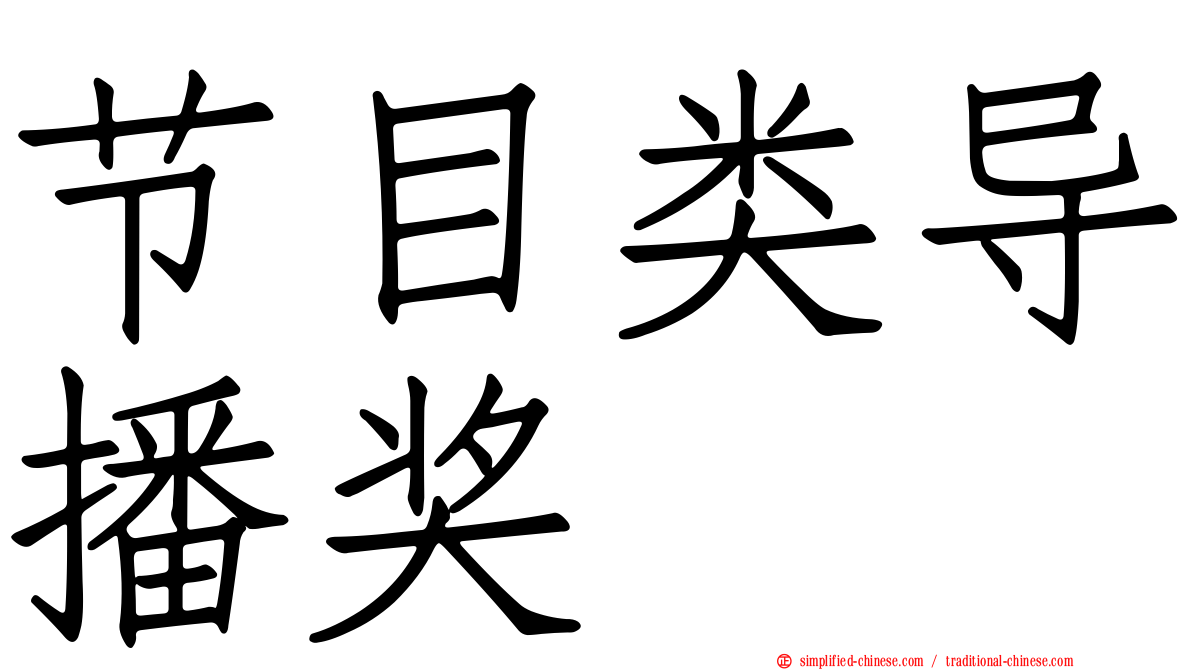节目类导播奖