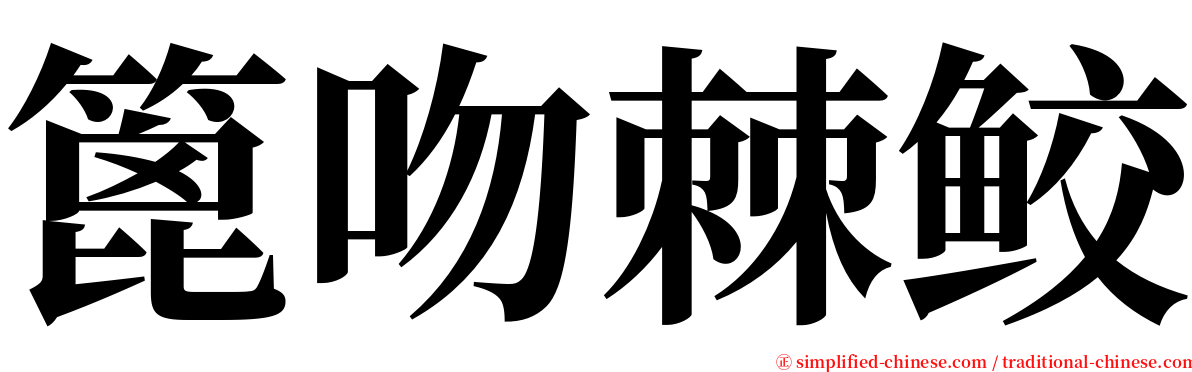 篦吻棘鲛 serif font