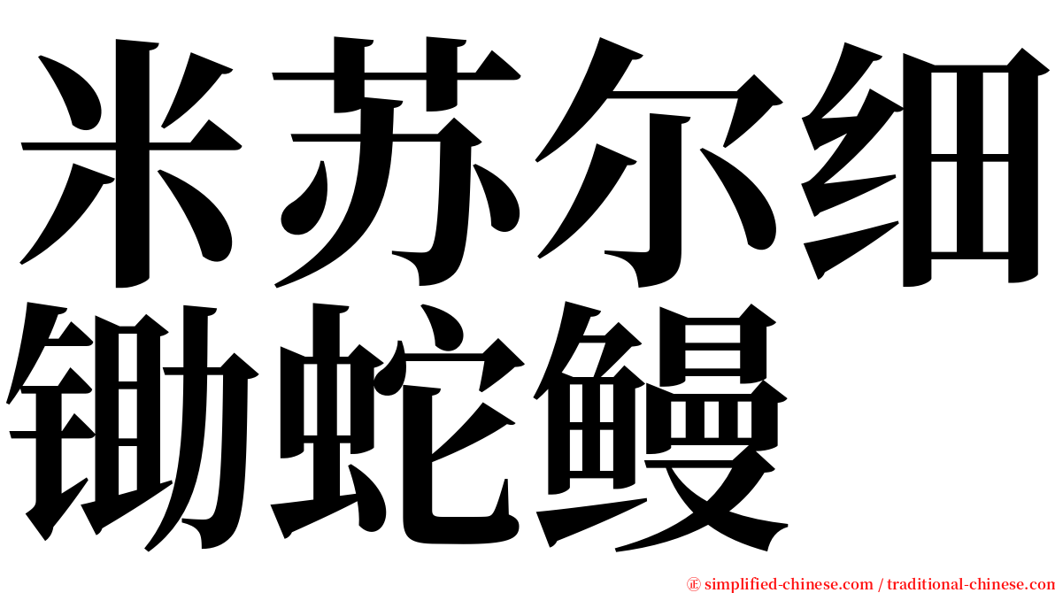 米苏尔细锄蛇鳗 serif font