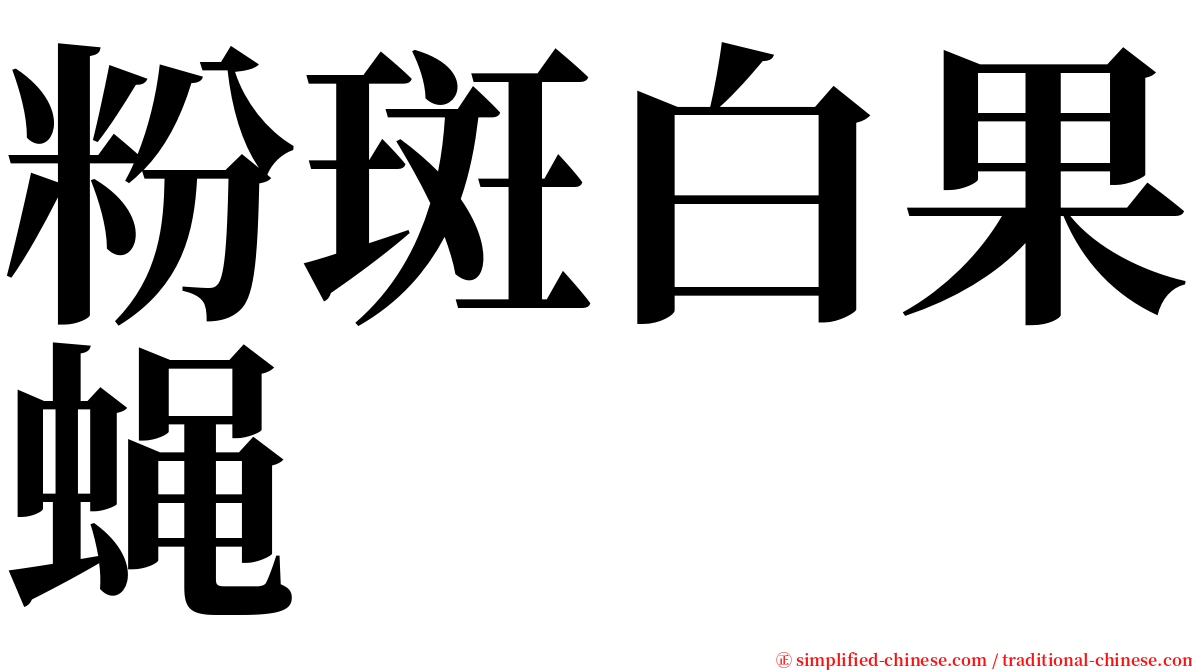 粉斑白果蝇 serif font