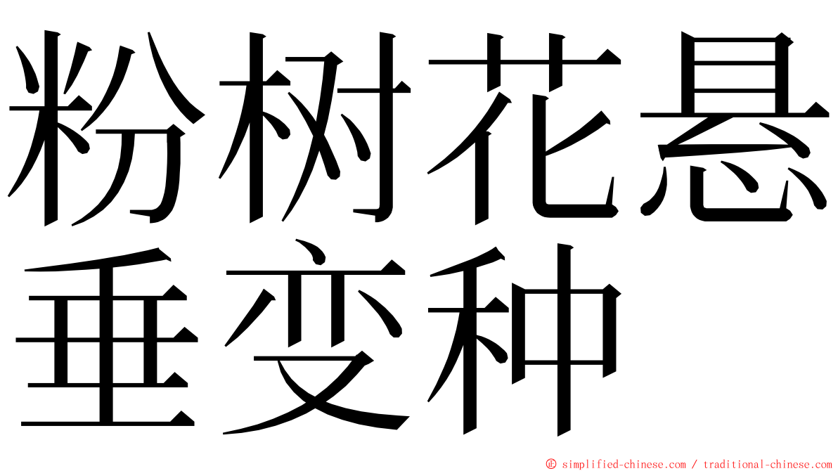 粉树花悬垂变种 ming font