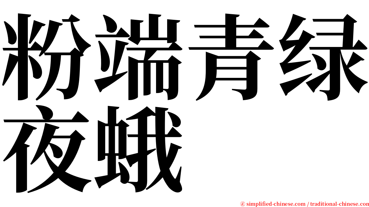 粉端青绿夜蛾 serif font
