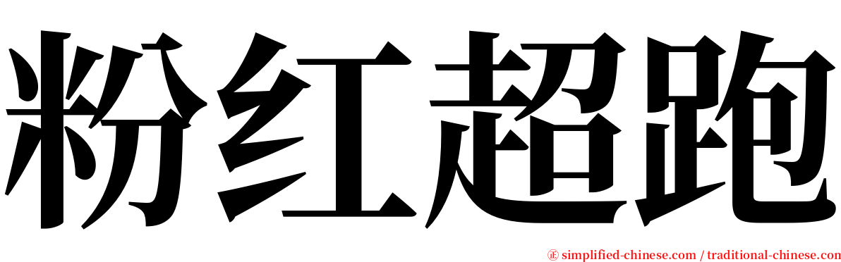 粉红超跑 serif font
