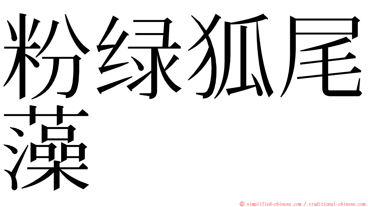 粉绿狐尾藻 ming font