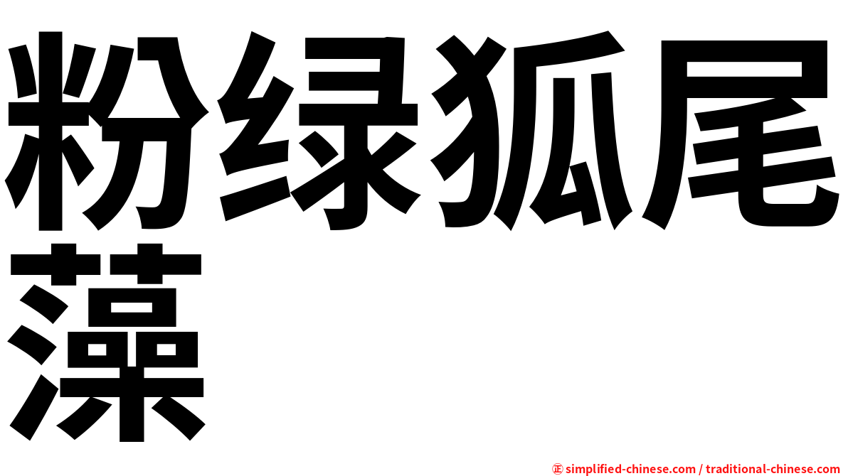 粉绿狐尾藻