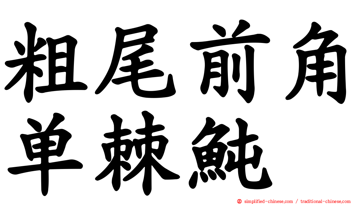 粗尾前角单棘鲀