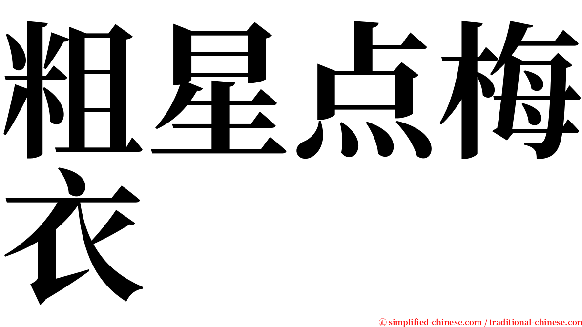 粗星点梅衣 serif font