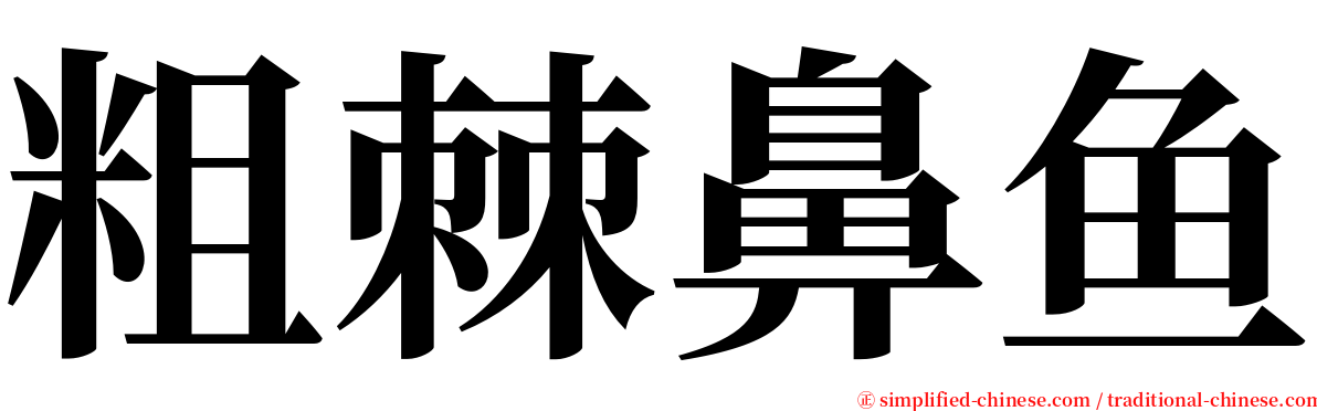 粗棘鼻鱼 serif font