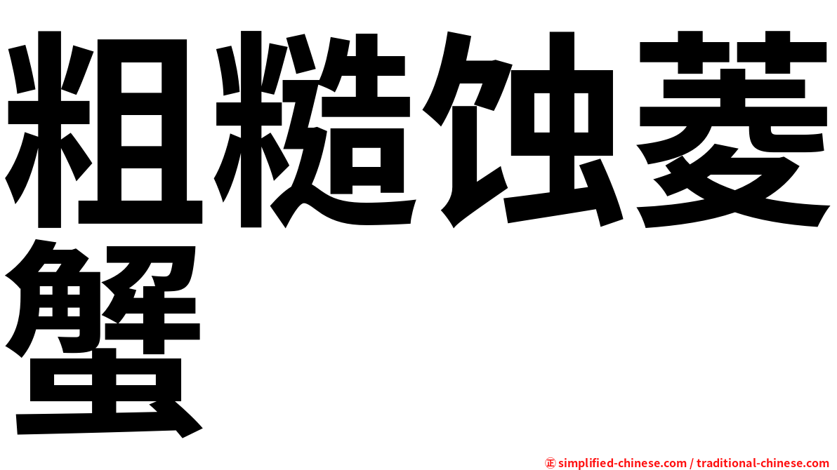 粗糙蚀菱蟹