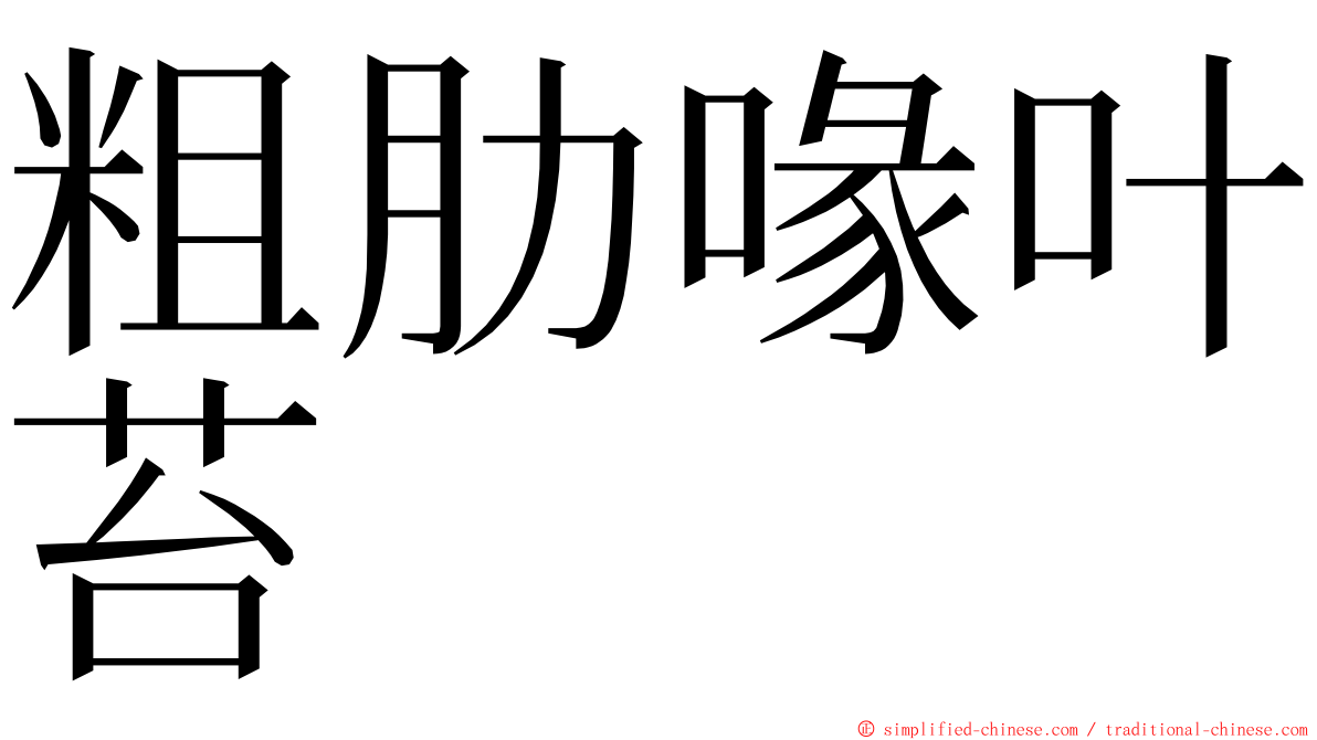 粗肋喙叶苔 ming font