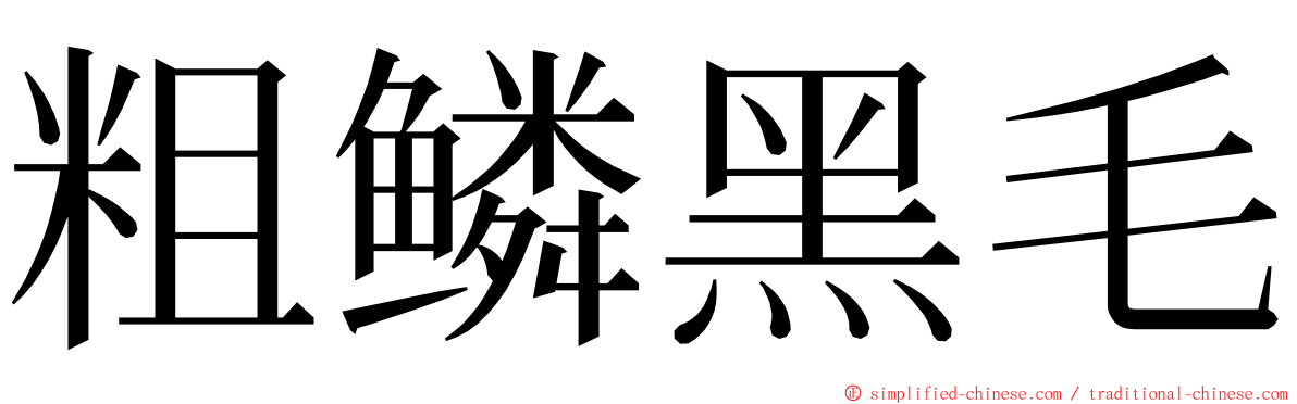粗鳞黑毛 ming font