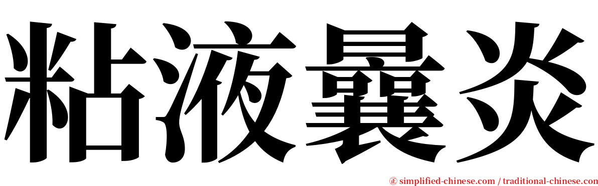 粘液曩炎 serif font