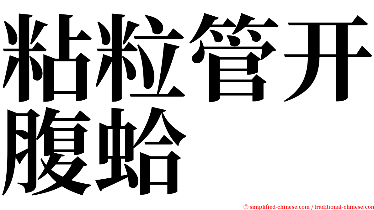 粘粒管开腹蛤 serif font