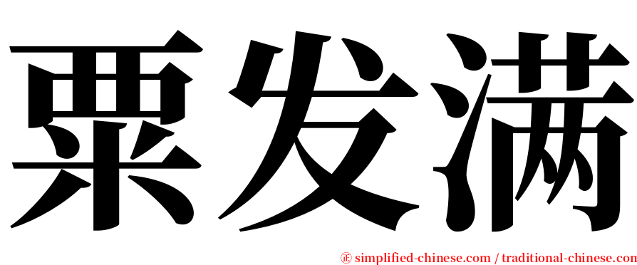 粟发满 serif font