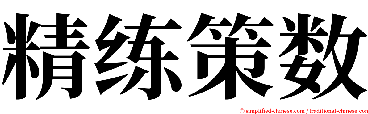 精练策数 serif font