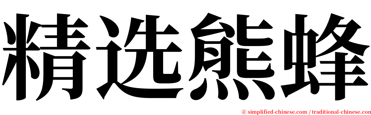 精选熊蜂 serif font