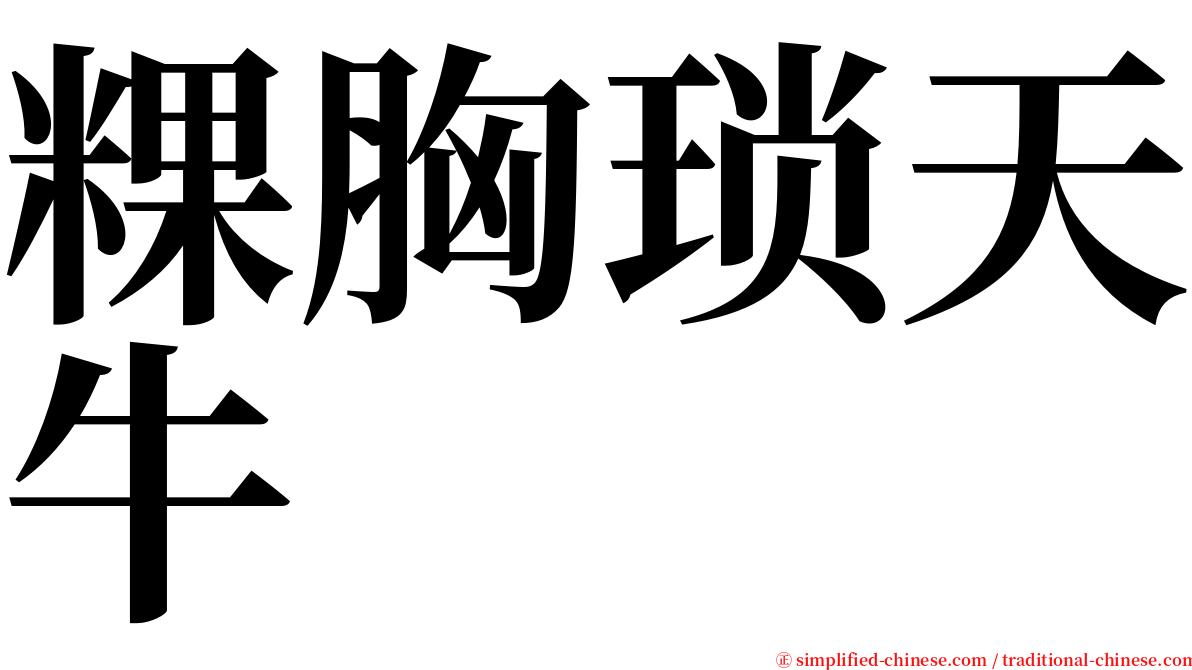 粿胸琐天牛 serif font