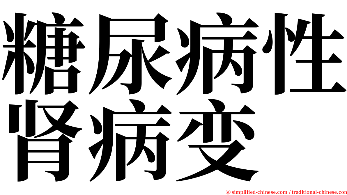 糖尿病性肾病变 serif font