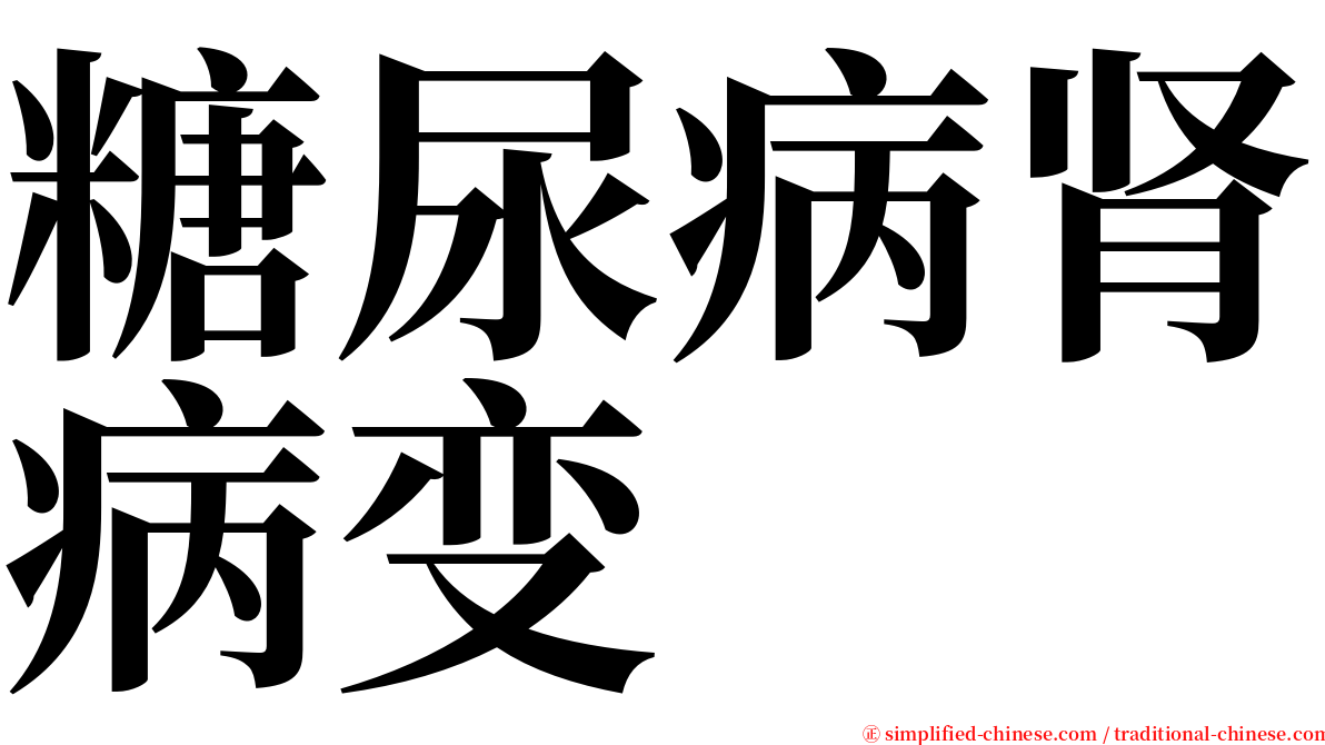 糖尿病肾病变 serif font