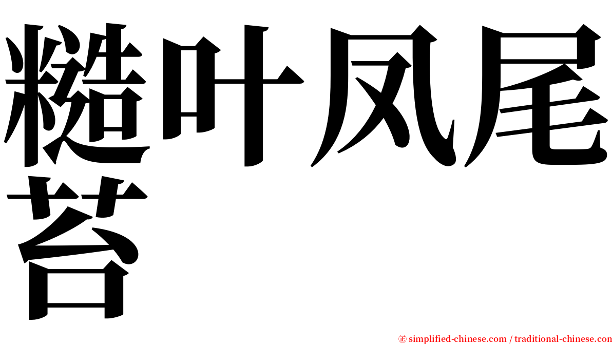 糙叶凤尾苔 serif font