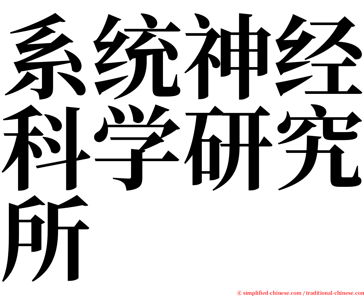 系统神经科学研究所 serif font