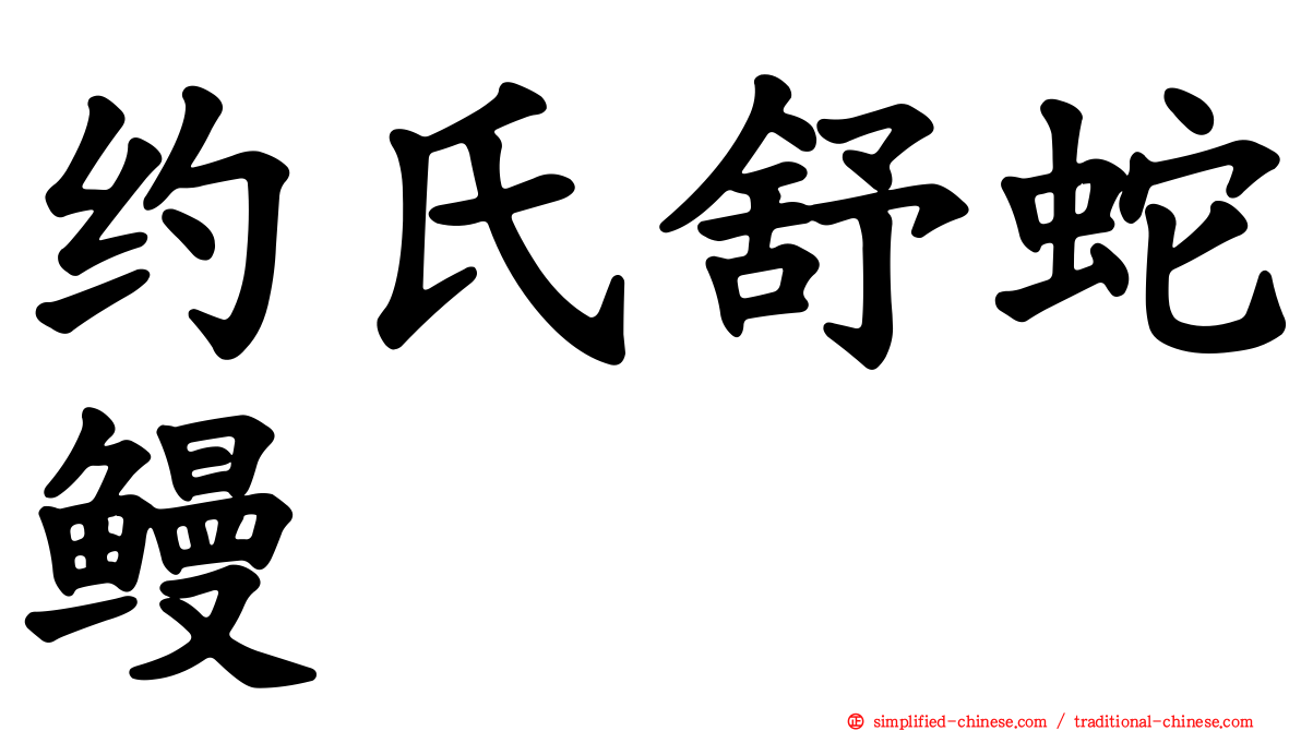 约氏舒蛇鳗