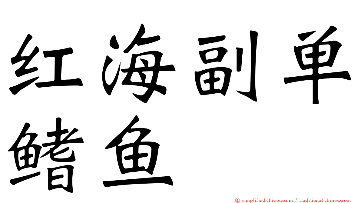 红海副单鳍鱼