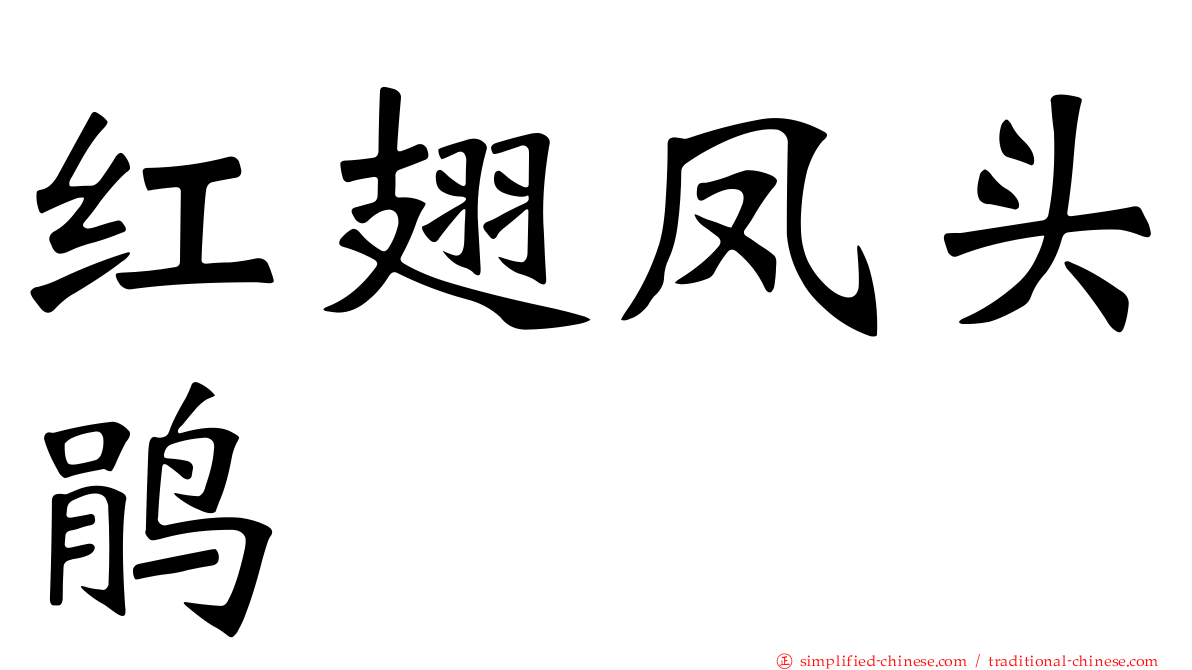 红翅凤头鹃