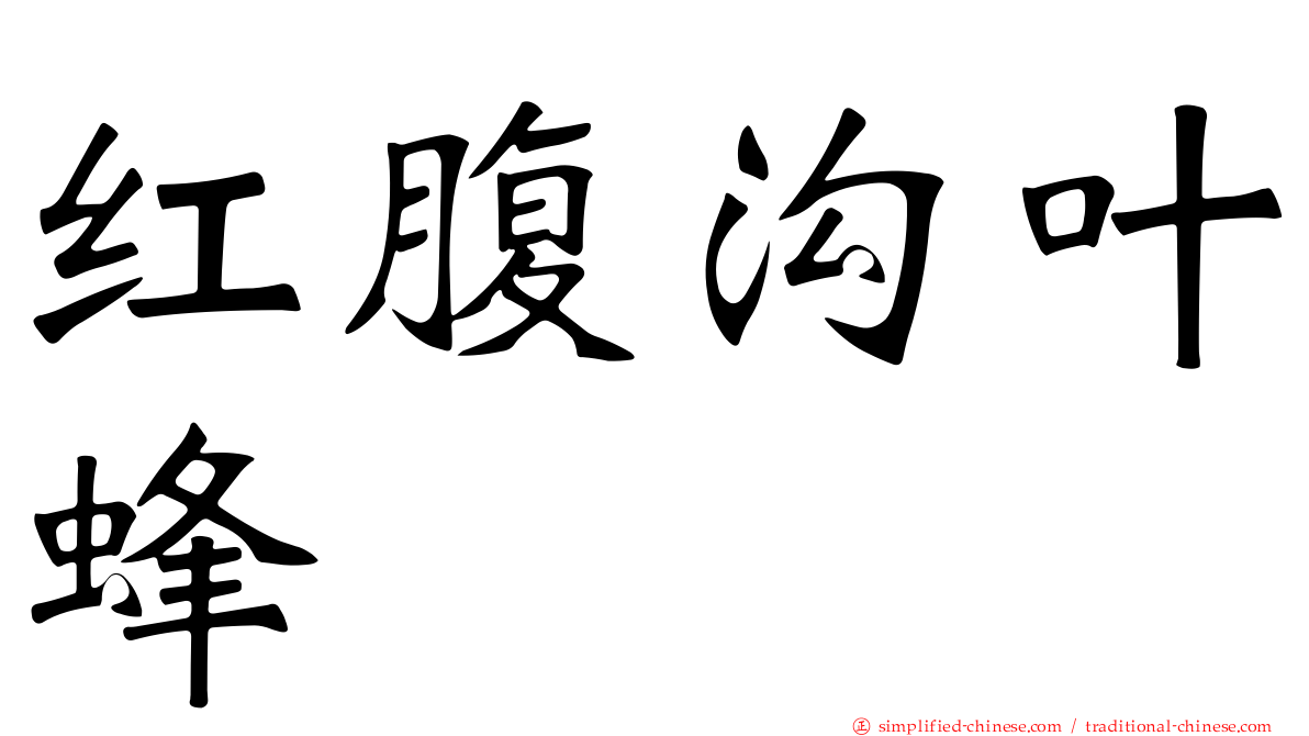 红腹沟叶蜂
