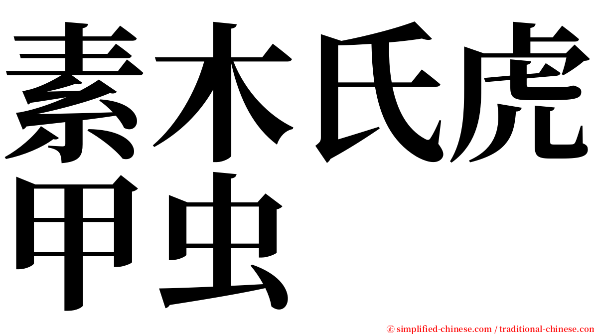 素木氏虎甲虫 serif font