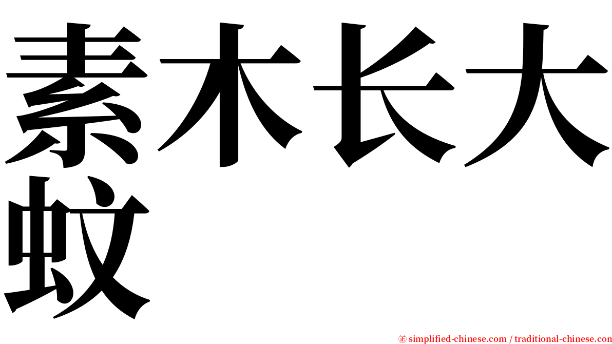 素木长大蚊 serif font