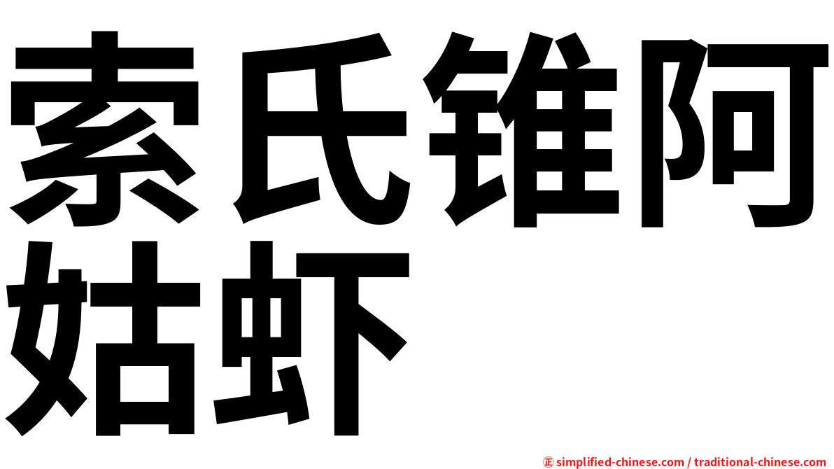 索氏锥阿姑虾