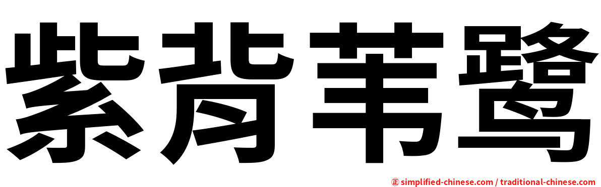 紫背苇鹭