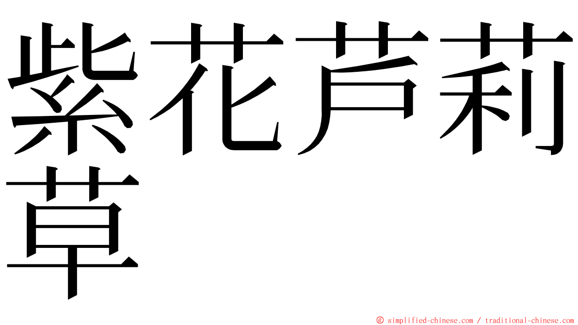 紫花芦莉草 ming font