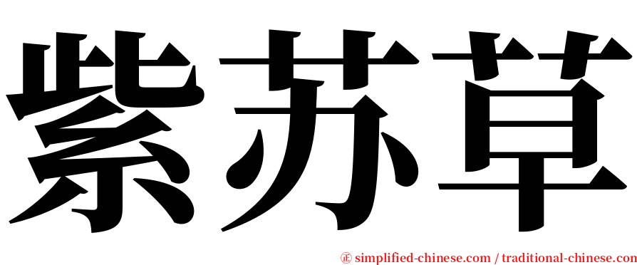 紫苏草 serif font