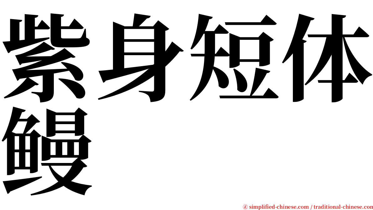 紫身短体鳗 serif font