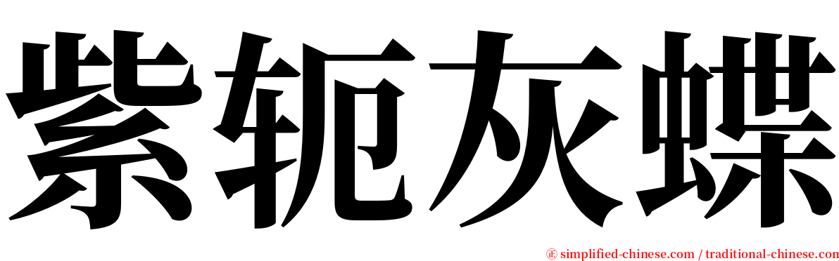 紫轭灰蝶 serif font