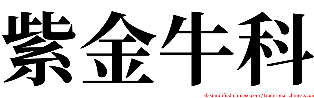 紫金牛科 serif font