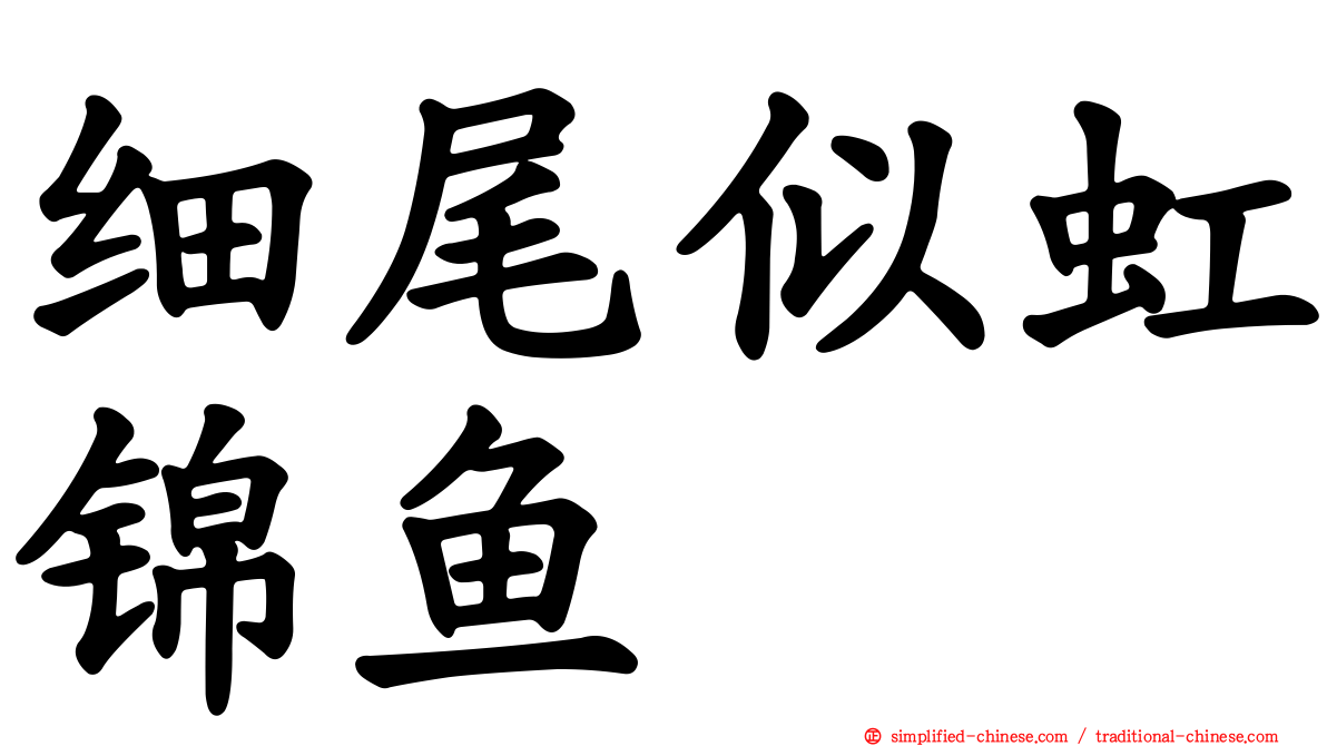细尾似虹锦鱼