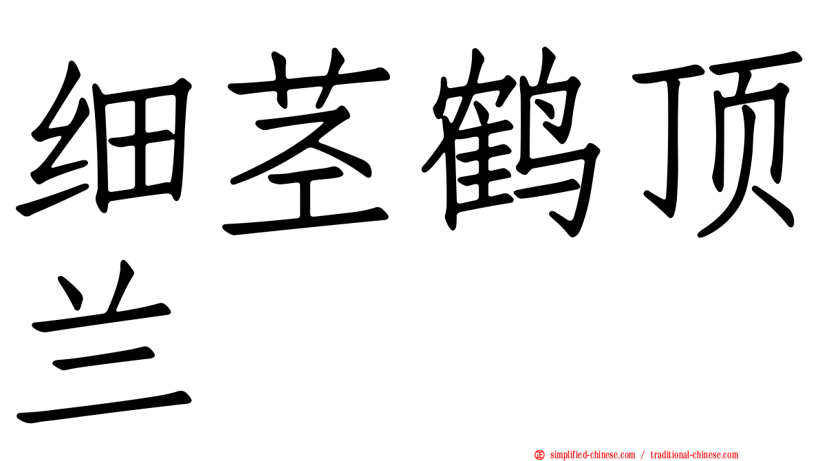 细茎鹤顶兰